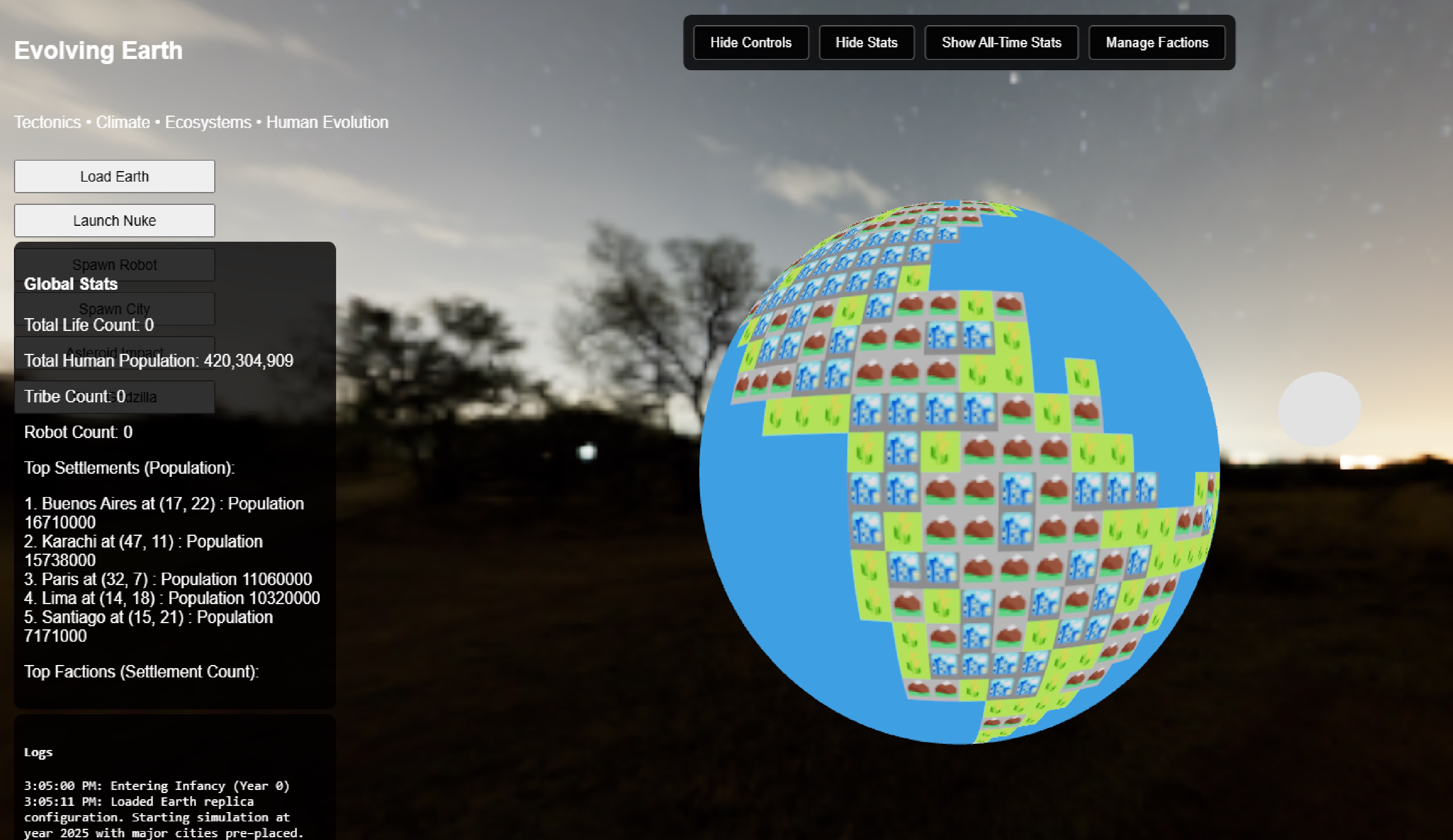 Earth Simulation by @rfitzpatrick_io